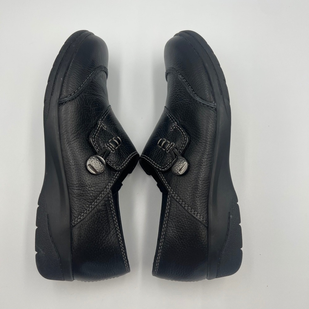 Clarks Cheyn Misha Loafer Womens 6 M Black Leather Shoes Comfort Casual Slip On